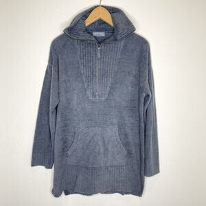 Barefoot Dreams CozyChic Lite high rib half-zip tunic in Gray Womens Medium